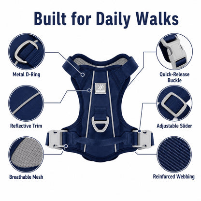 Paws in Awe Reflective Dog Harness for Night Walks, Daily Park Walks & No-Neck-Pull Comfort image 7