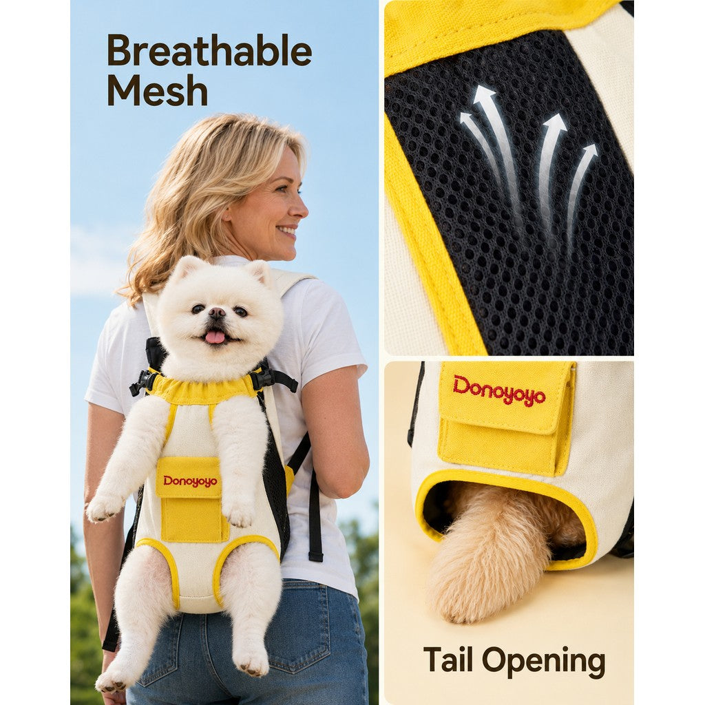 Paws in Awe Front-Facing Pet Carrier Backpack for Cats & Small Dogs, Hands-Free Travel Carrier With Breathable Mesh, Adjustable Neck Opening & Front Pocket image 5