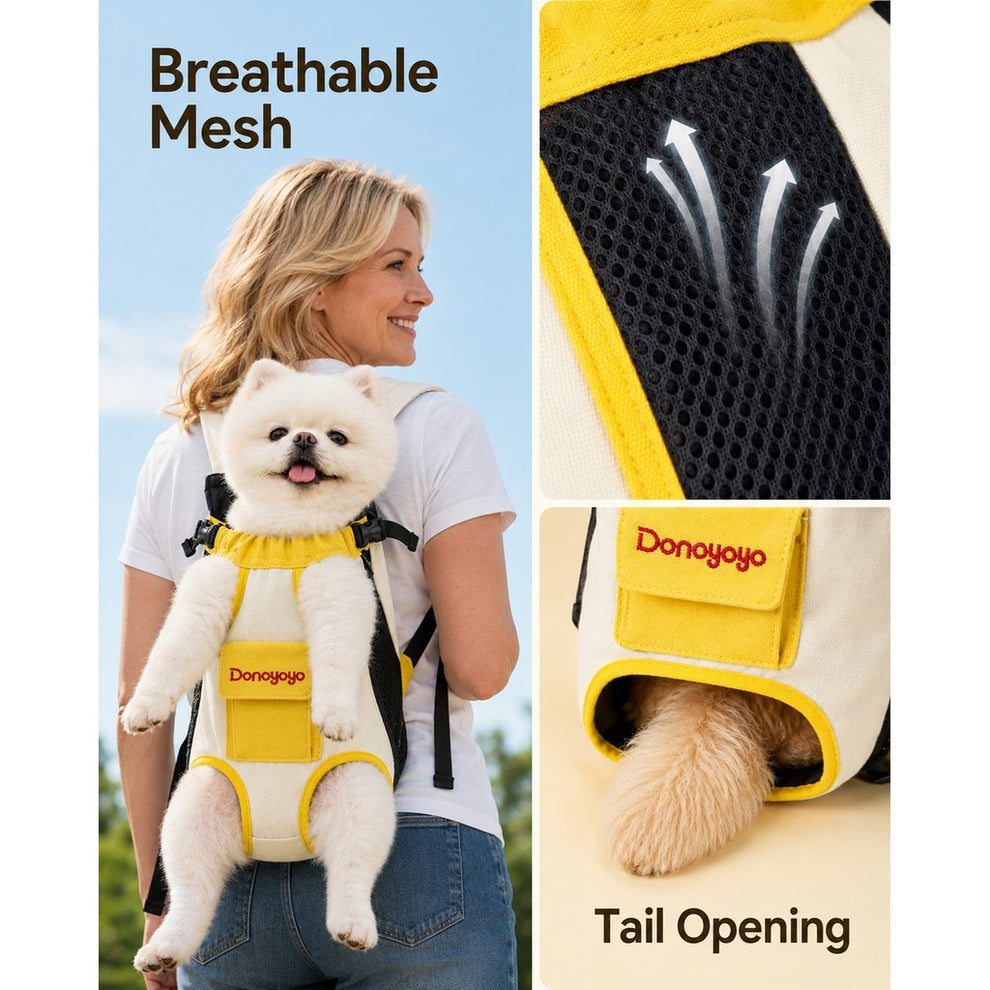 Paws in Awe Front-Facing Pet Carrier Backpack for Cats & Small Dogs, Hands-Free Travel Carrier With Breathable Mesh, Adjustable Neck Opening & Front Pocket image 5