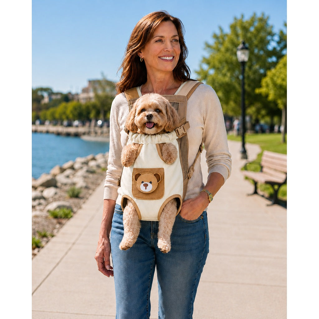 Paws in Awe Front-Facing Pet Carrier Backpack for Cats & Small Dogs, Hands-Free Travel Carrier With Breathable Mesh, Adjustable Neck Opening & Front Pocket image 10