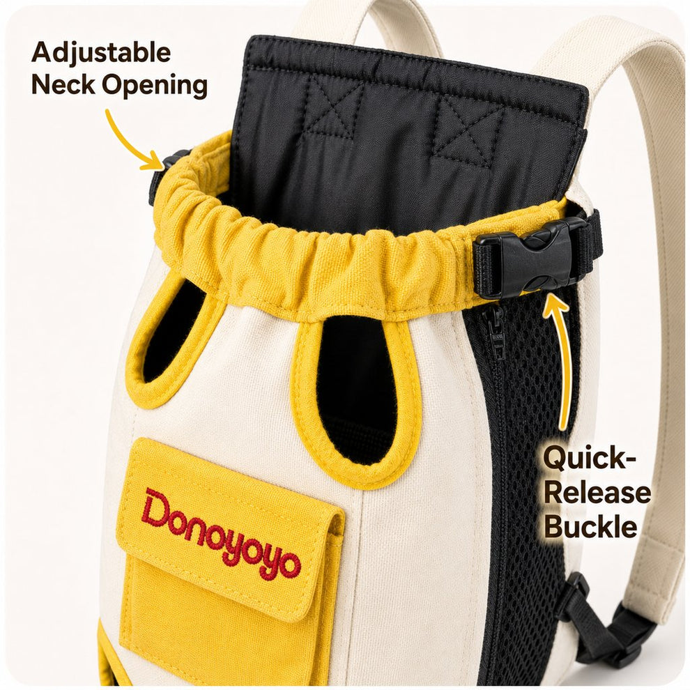 Paws in Awe Front-Facing Pet Carrier Backpack for Cats & Small Dogs, Hands-Free Travel Carrier With Breathable Mesh, Adjustable Neck Opening & Front Pocket image 7