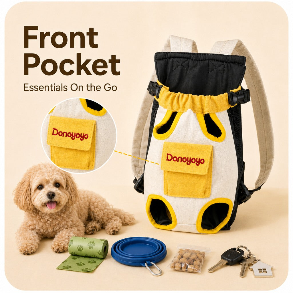 Paws in Awe Front-Facing Pet Carrier Backpack for Cats & Small Dogs, Hands-Free Travel Carrier With Breathable Mesh, Adjustable Neck Opening & Front Pocket image 6