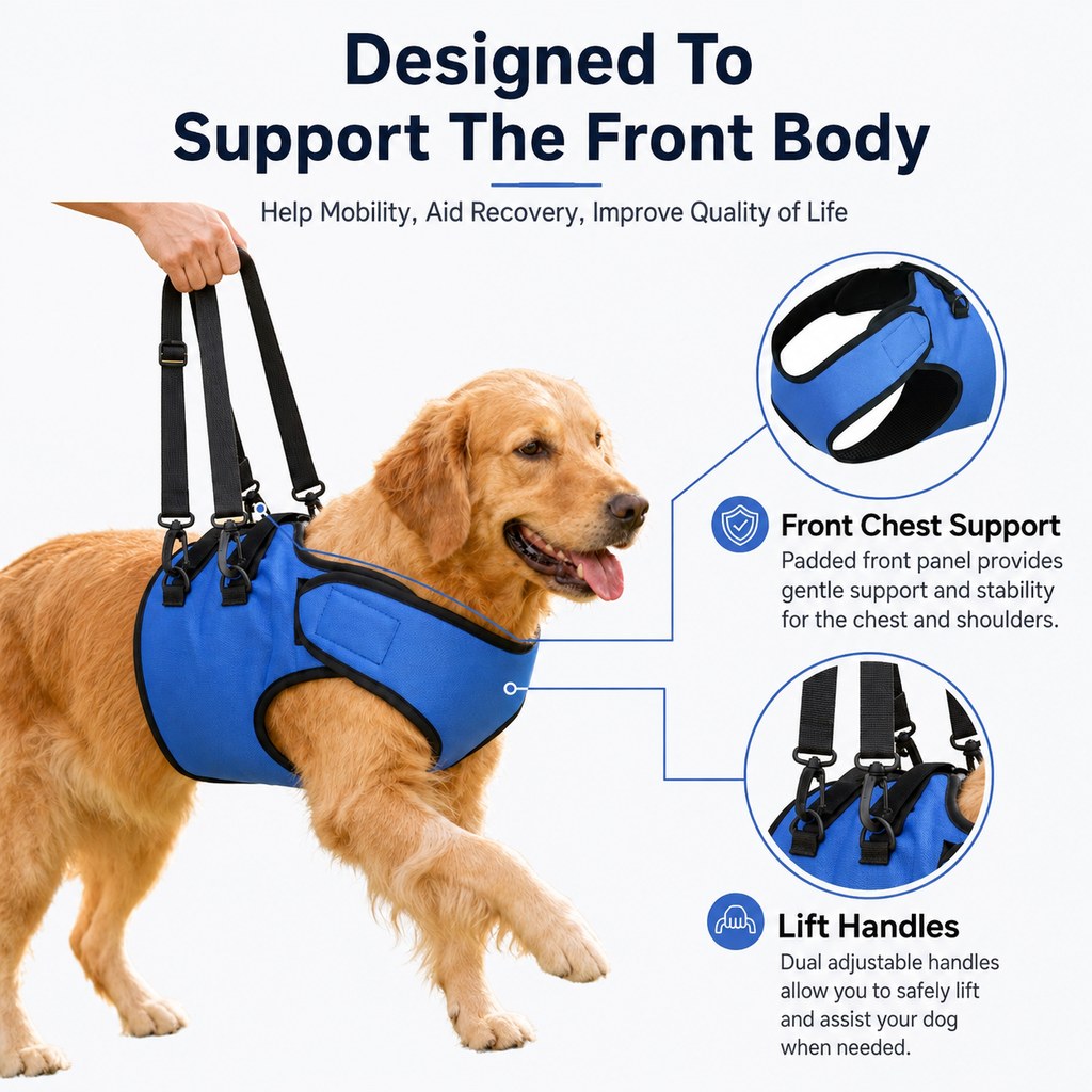 Paws in Awe Front Leg Support Harness for Senior Dogs – Mobility Lift Aid for Walking, Stairs & Car Rides image 2