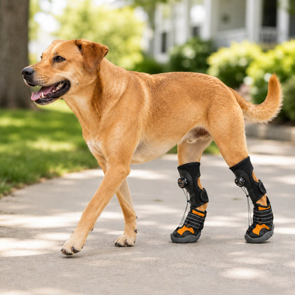 Front or rear leg compatible dog support boots
