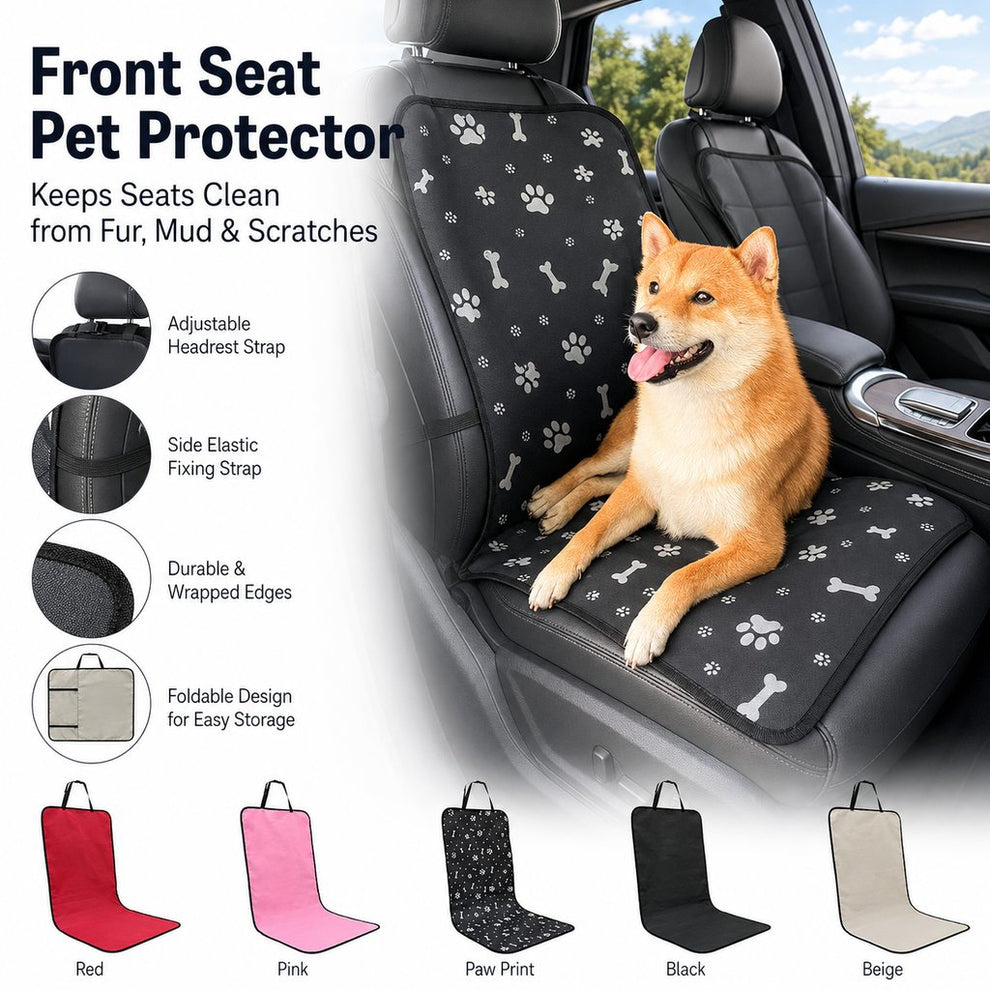 Paws in Awe Front Seat Pet Car Cover for Dogs - Waterproof Seat Protector for Mud, Fur & Scratches | Universal Fit for Cars, SUVs & Trucks image 2