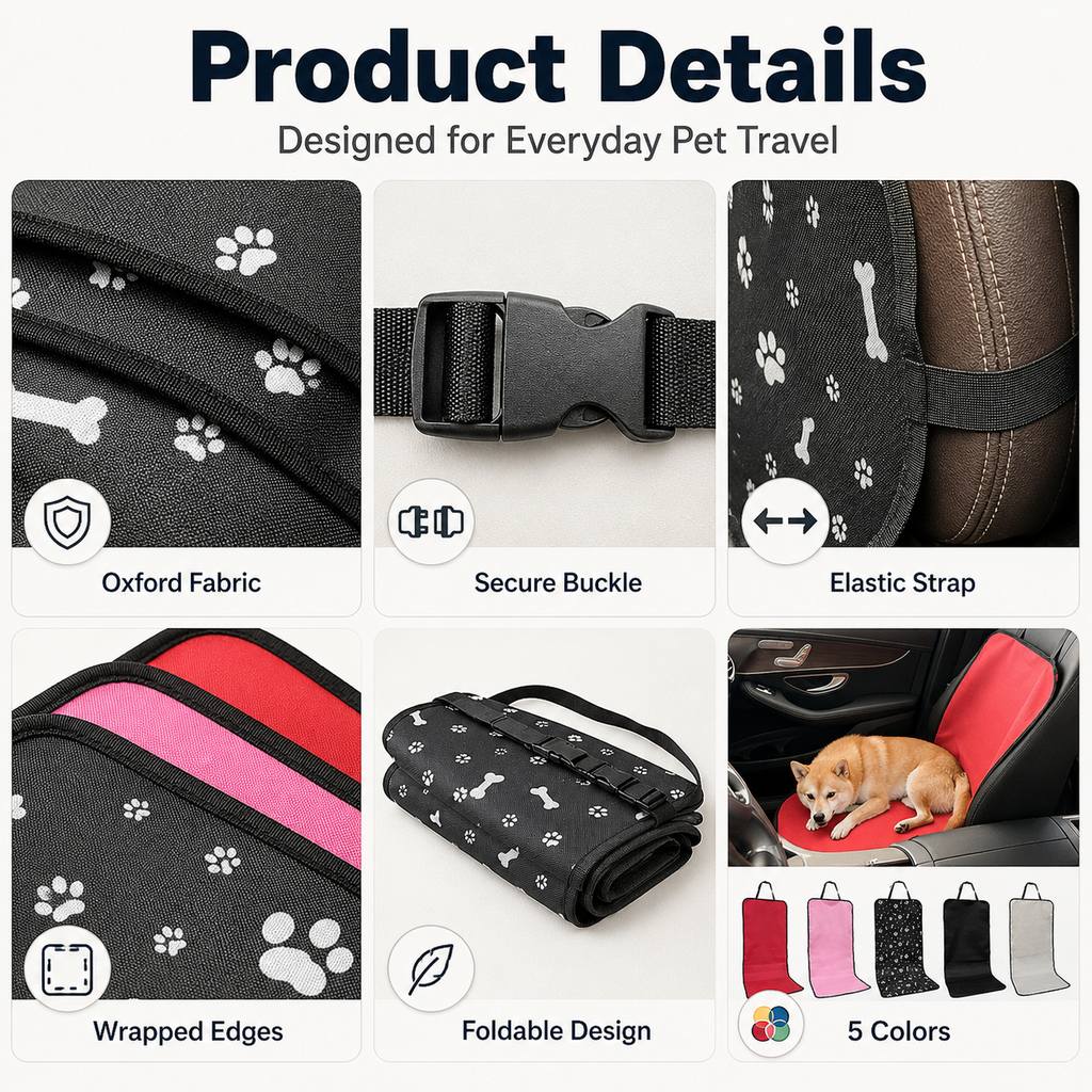 Paws in Awe Front Seat Pet Car Cover for Dogs - Waterproof Seat Protector for Mud, Fur & Scratches | Universal Fit for Cars, SUVs & Trucks image 5