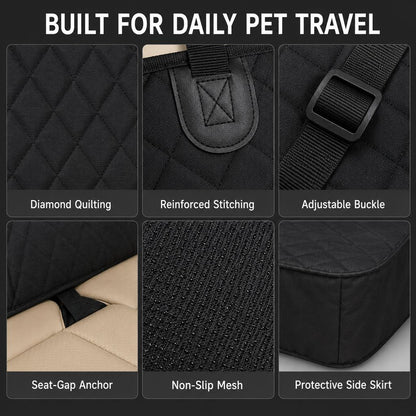 Paws in Awe Front Seat Pet Car Seat Cover with Seat Belt Tether - Passenger Seat Protector image 8