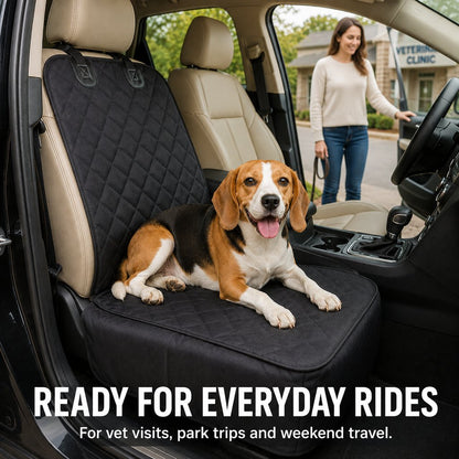 Paws in Awe Front Seat Pet Car Seat Cover with Seat Belt Tether - Passenger Seat Protector image 2
