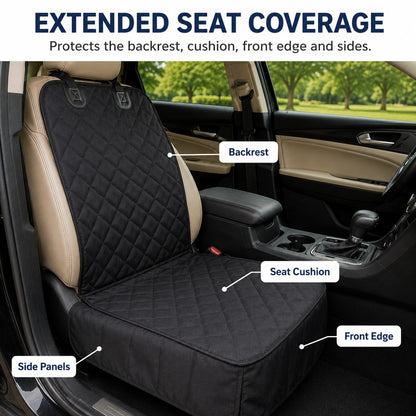 Paws in Awe Front Seat Pet Car Seat Cover with Seat Belt Tether - Passenger Seat Protector image 7