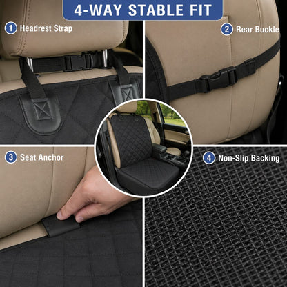 Paws in Awe Front Seat Pet Car Seat Cover with Seat Belt Tether - Passenger Seat Protector image 5