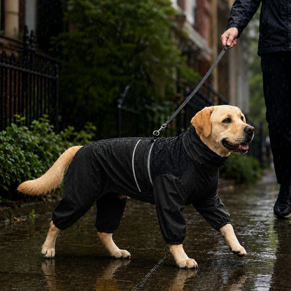 Paws in Awe Full-Body Waterproof Dog Rain Suit for Muddy Walks - Keeps Belly & Legs Cleaner image 9