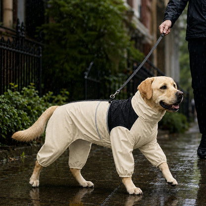 Paws in Awe Full-Body Waterproof Dog Rain Suit for Muddy Walks - Keeps Belly & Legs Cleaner image 8