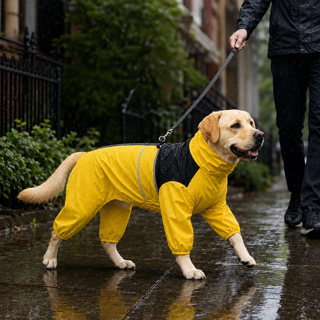 Paws in Awe Full-Body Waterproof Dog Rain Suit for Muddy Walks - Keeps Belly & Legs Cleaner image 1