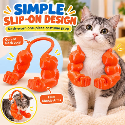 Neck-worn one-piece design of the muscle arms cat costume