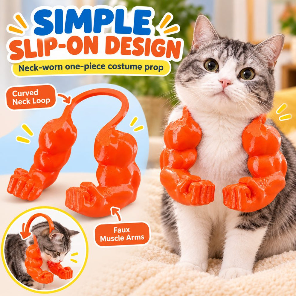 Neck-worn one-piece design of the muscle arms cat costume