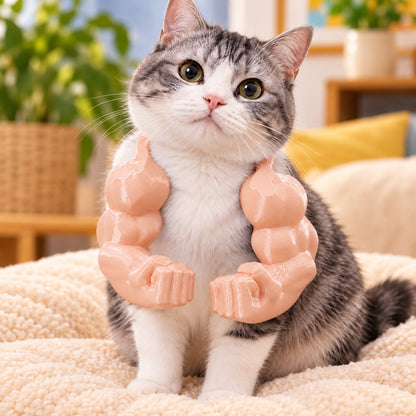 Skin tone 3D-printed muscle arms cat costume