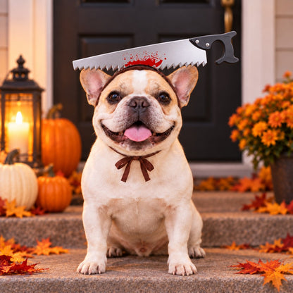 Hand saw style Halloween pet costume headwear
