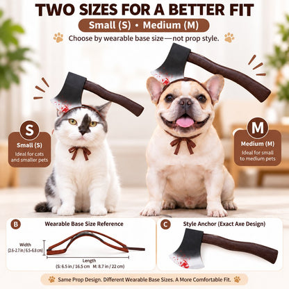 Small and medium Halloween pet headwear size comparison