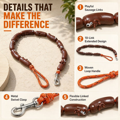 53 inch sausage link dog leash walking accessory