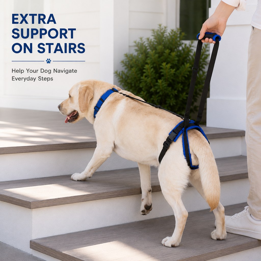 Gray dog rear lift support harness