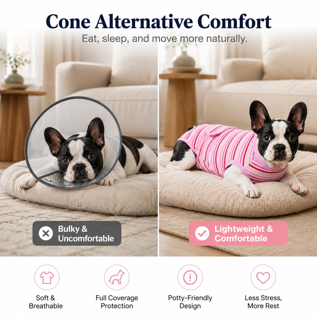 Paws in Awe Breathable Dog Recovery Suit for Spay & Neuter Recovery, Soft Cone Alternative Onesie to Help Reduce Licking After Surgery image 3