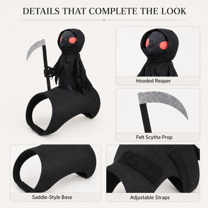 Paws in Awe Grim Reaper Rider Pet Costume – Adjustable 3D Halloween Outfit for Trick-or-Treat, Parties & Photos image 8