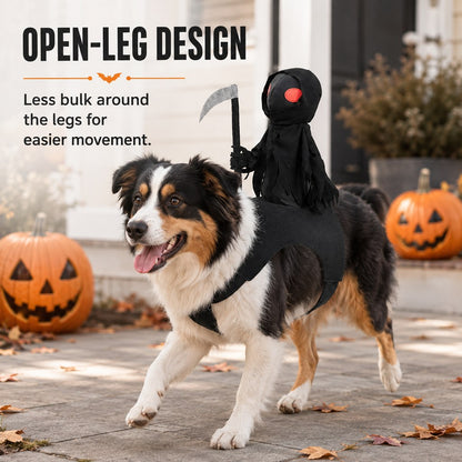 Paws in Awe Grim Reaper Rider Pet Costume – Adjustable 3D Halloween Outfit for Trick-or-Treat, Parties & Photos image 7