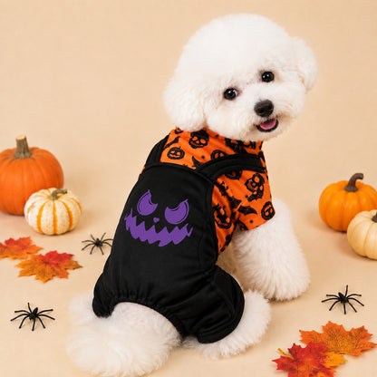 Paws in Awe Halloween Dog Jumpsuit for Parties & Photos - Soft Pumpkin Pet Costume image 10
