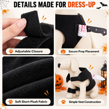 Halloween dog costume harness construction details