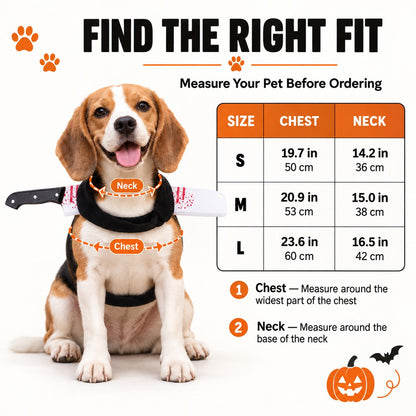 Halloween horror prop dog costume harness size guide