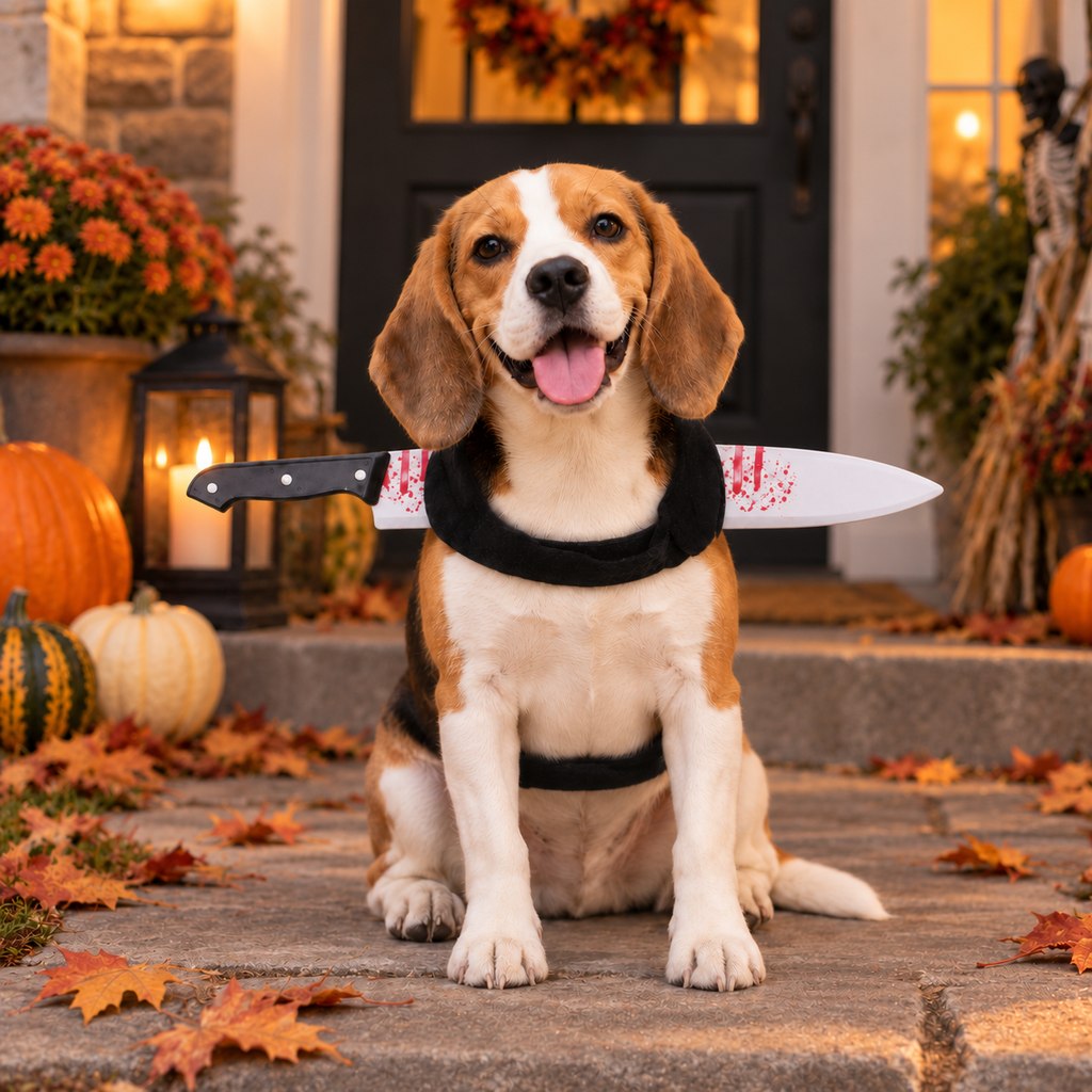 Knife style Halloween horror prop dog costume harness