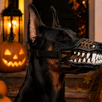 Paws in Awe Halloween Monster Dog Muzzle Costume - Adjustable Open-Nose Fang Mask for Parties, Photos & Spooky Walks image 12