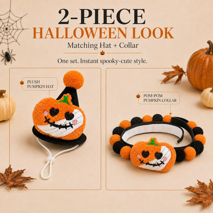 Halloween pet hat and pom-pom collar set image 19