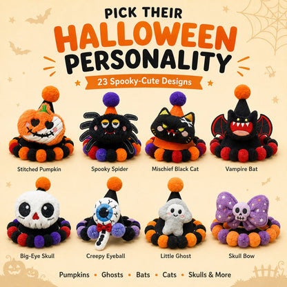Halloween pet hat and pom-pom collar set image 32