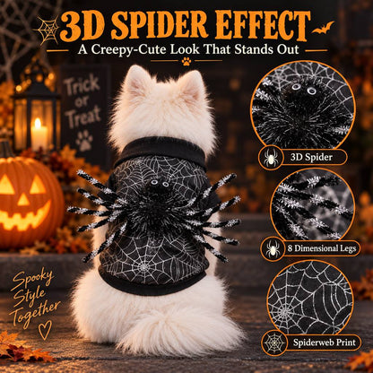 3D spider effect and dimensional legs on dog costume