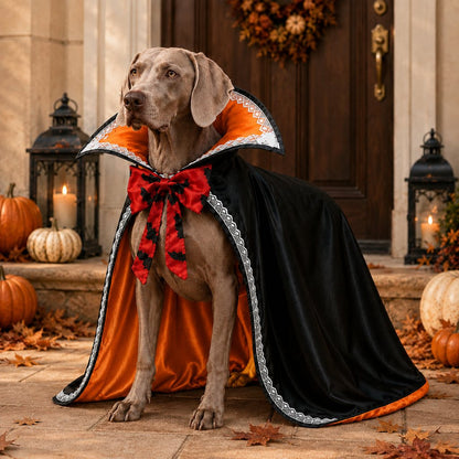 Pumpkin Orange Halloween vampire dog cape SKU image