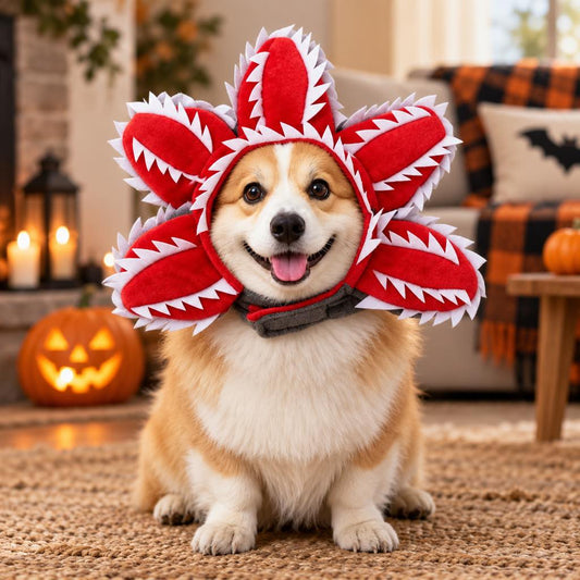 red venus flytrap halloween pet headpiece for dogs
