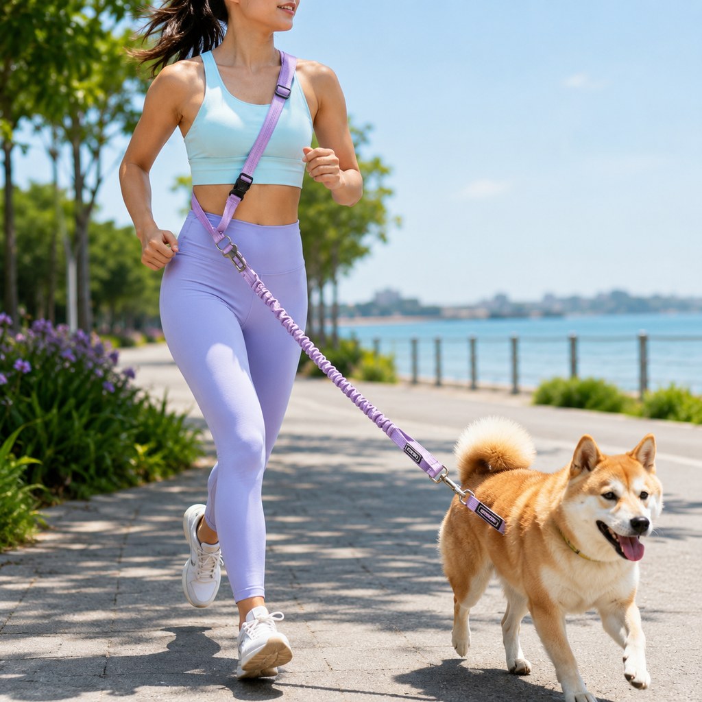 Paws in Awe Hands-Free Shock-Absorbing Dog Leash for Running, Walking & Car Travel - Bungee Leash Helps Reduce Pulling image 1