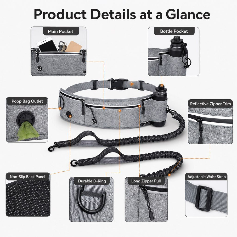 Paws in Awe Hands-Free Dog Running Leash Waist Belt – Shock Absorbing & Reflective, Perfect for Jogging, Hiking & Outdoor Walks with Your Dog image 8
