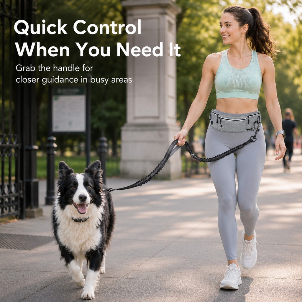 Paws in Awe Hands-Free Dog Running Leash Waist Belt – Shock Absorbing & Reflective, Perfect for Jogging, Hiking & Outdoor Walks with Your Dog image 3