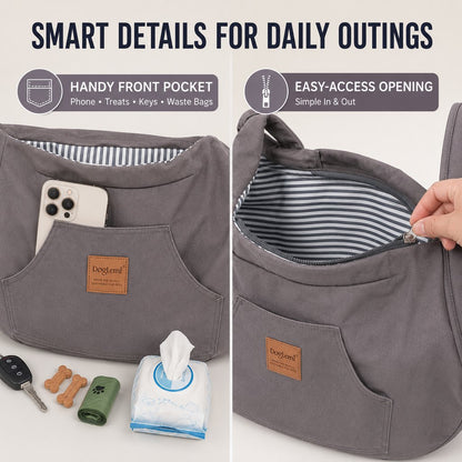 Paws in Awe Hands-Free Front Pet Carrier for Small Dogs & Cats - Comfortable Carry for Walking, Shopping & Travel image 8