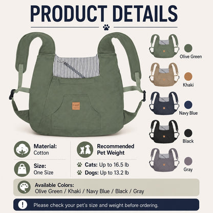 Paws in Awe Hands-Free Front Pet Carrier for Small Dogs & Cats - Comfortable Carry for Walking, Shopping & Travel image 6