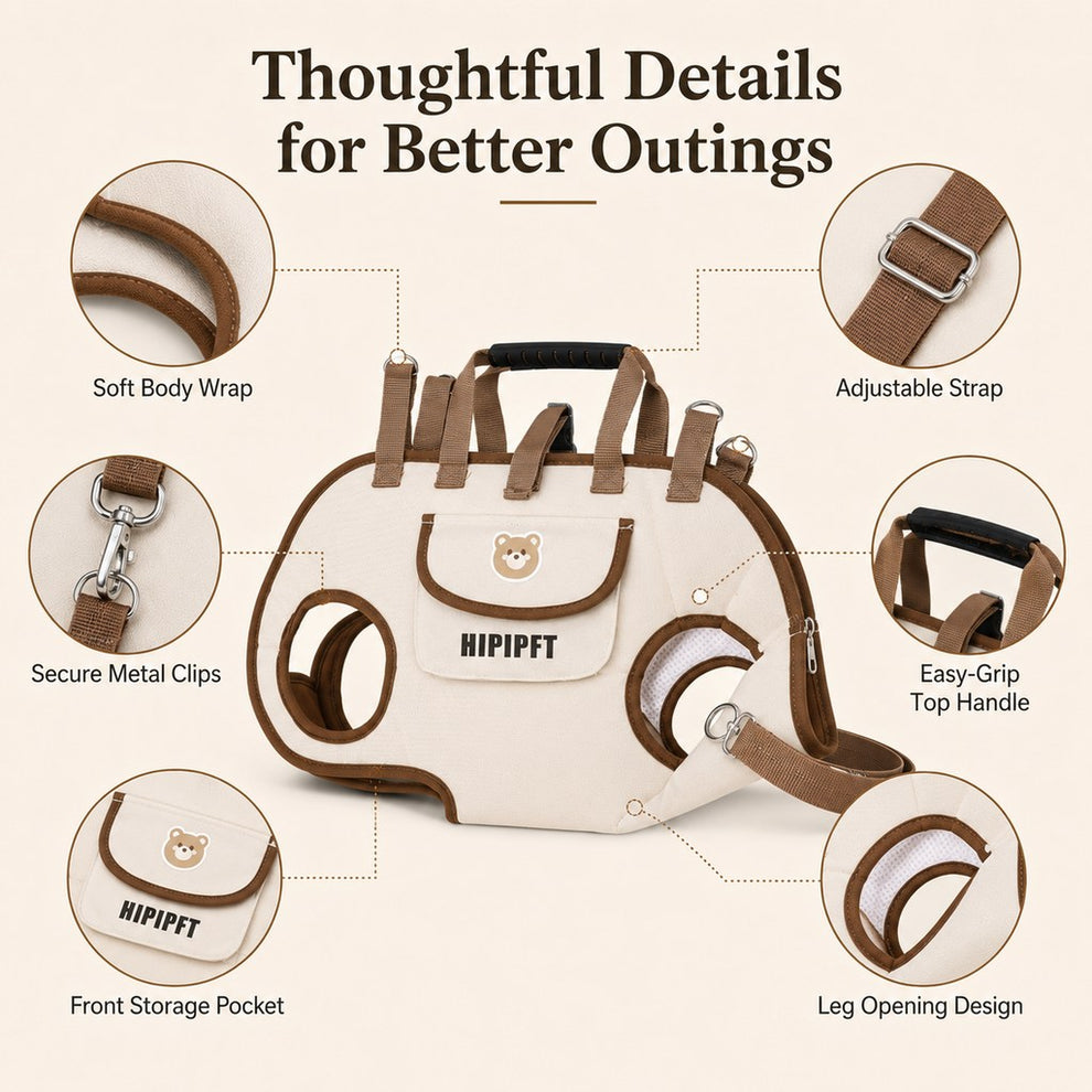Paws in Awe Hands-Free Outdoor Dog Carrier Bag for Small Dogs - Easy Support for Walks, Errands & Tired Pups image 7