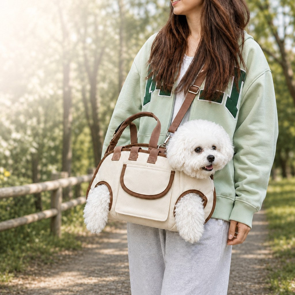Paws in Awe Hands-Free Outdoor Dog Carrier Bag for Small Dogs - Easy Support for Walks, Errands & Tired Pups image 1
