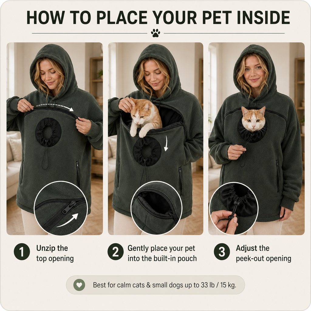 Hands-free pet carrier hoodie new product detail image