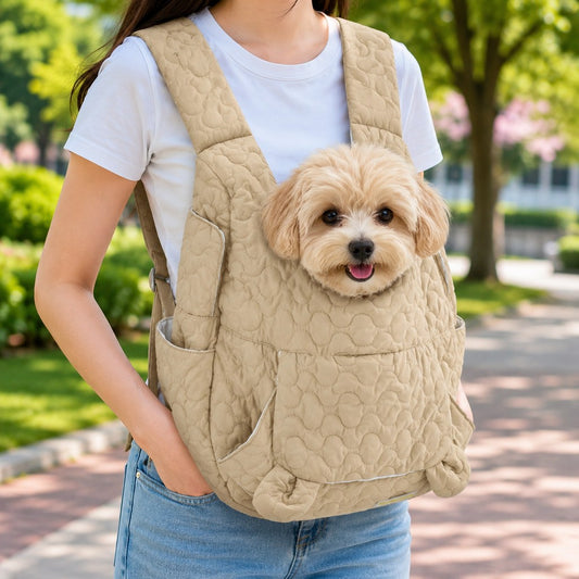 Paws in Awe Hands-Free Front Pet Carrier Backpack for Small Dogs & Cats - Comfortable Carrying for Walks & Travel image 1