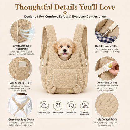 Paws in Awe Hands-Free Front Pet Carrier Backpack for Small Dogs & Cats - Comfortable Carrying for Walks & Travel image 12