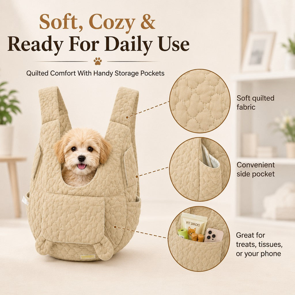 Paws in Awe Hands-Free Front Pet Carrier Backpack for Small Dogs & Cats - Comfortable Carrying for Walks & Travel image 9