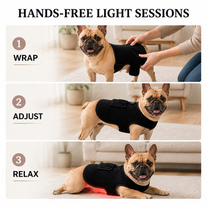 Hands-free pet light wrap for back and torso coverage