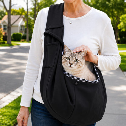 Paws in Awe Hands-Free Pet Sling Carrier for Small Dogs & Cats - Wide Strap Shoulder Bag for Walks, Errands & Vet Visits image 15